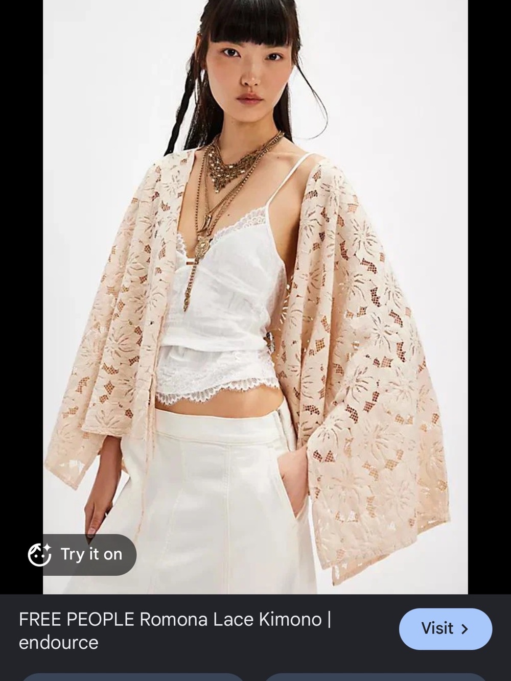 free People lace kimono top